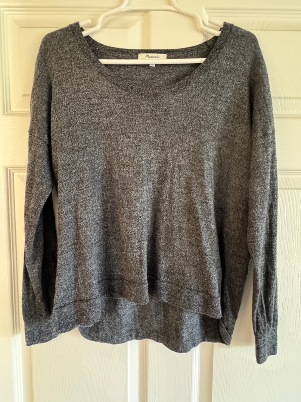 Madewell Heather Gray Scoop Neck Pullover Sweater